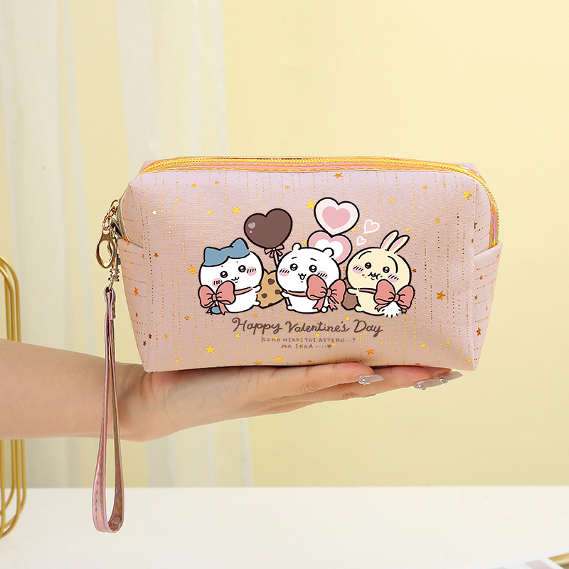 Beauty Makeup Women - Chiikawas Hachiware Usagi メイクアップバッグかわいい漫画化粧品ポーチ女性ポータブル旅行トイレタリー収納袋化粧品オーガナイザー