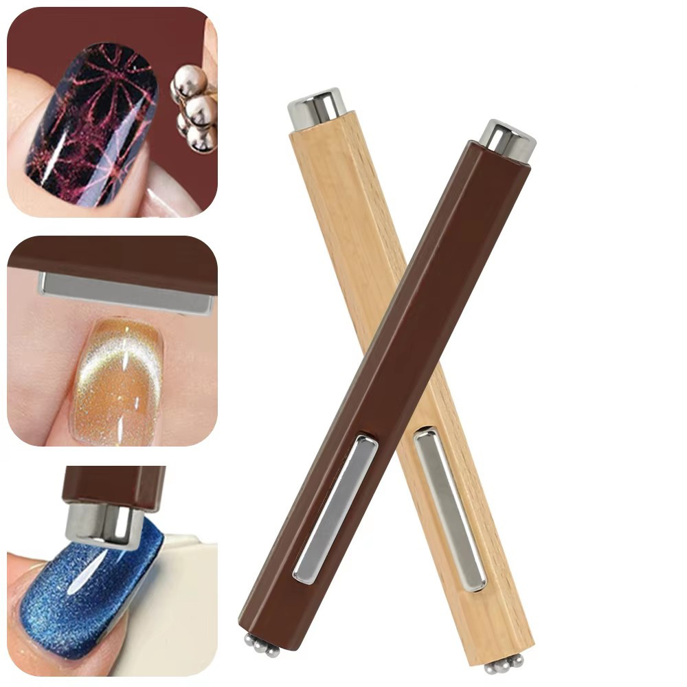 Contour Palette Stick - 3 in 1多機能キャッツアイマグネット ネイルアートデザイン用 強力厚型磁気スティック 大型円筒形磁気ネイルツール