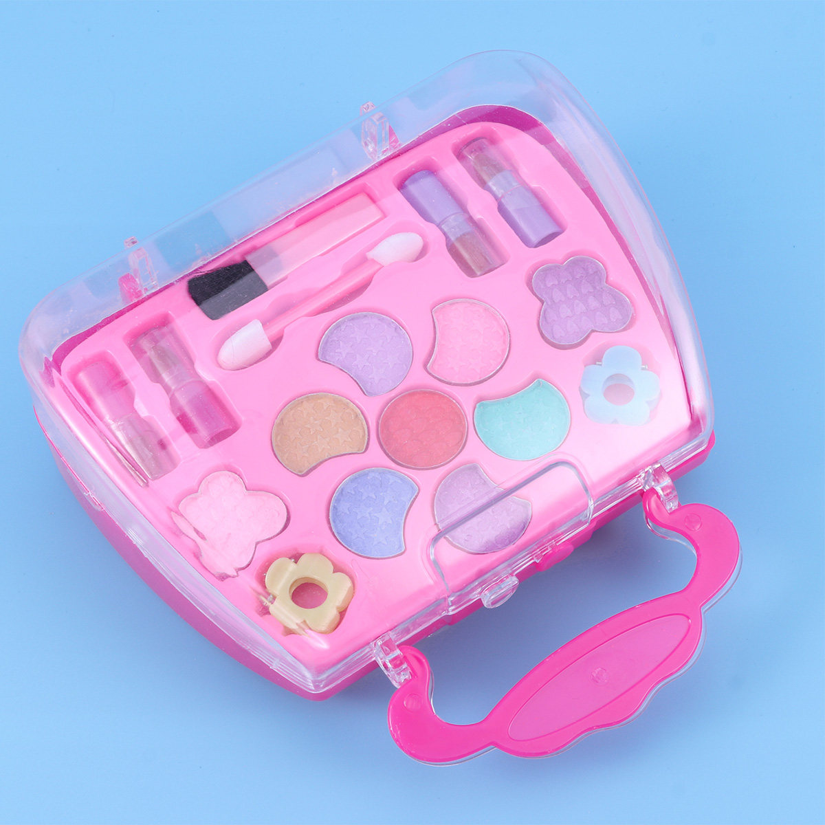 Beauty Makeup Vanity Set - いちご型の子供用メイクケース（女の子向け）– 洗濯可能な、おままごと用の旅行用化粧セット。美容サロンのアクセサリー付き。